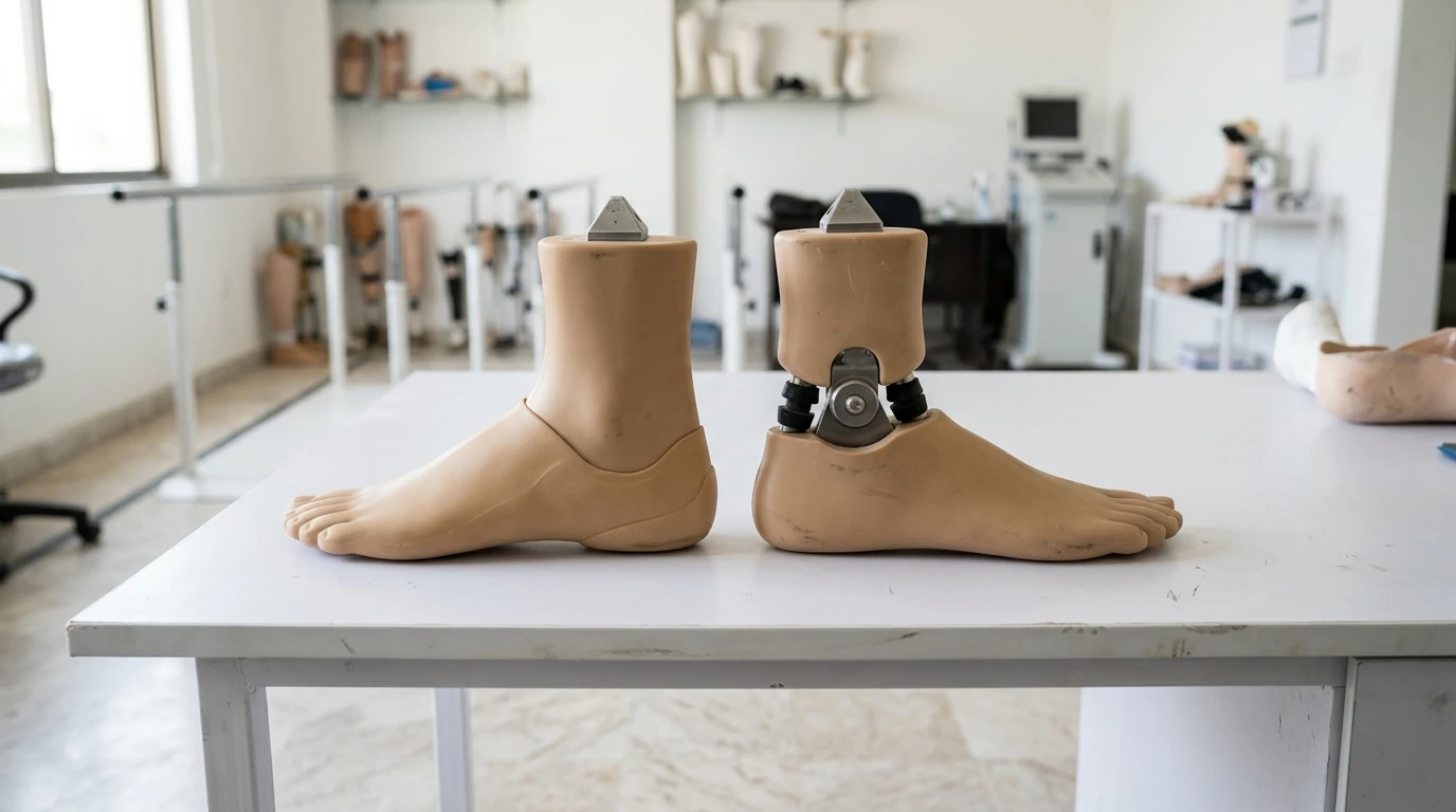 A SACH foot and a single-axis foot
