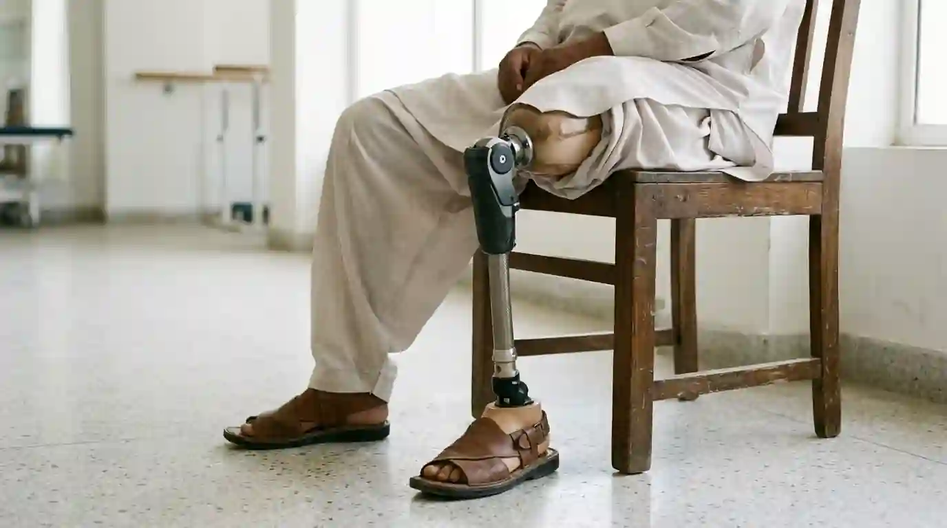 Sitting at home with an above knee leg
