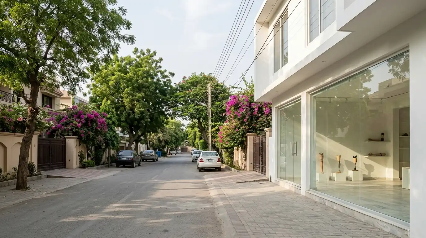 A residential street in DHA Karachi