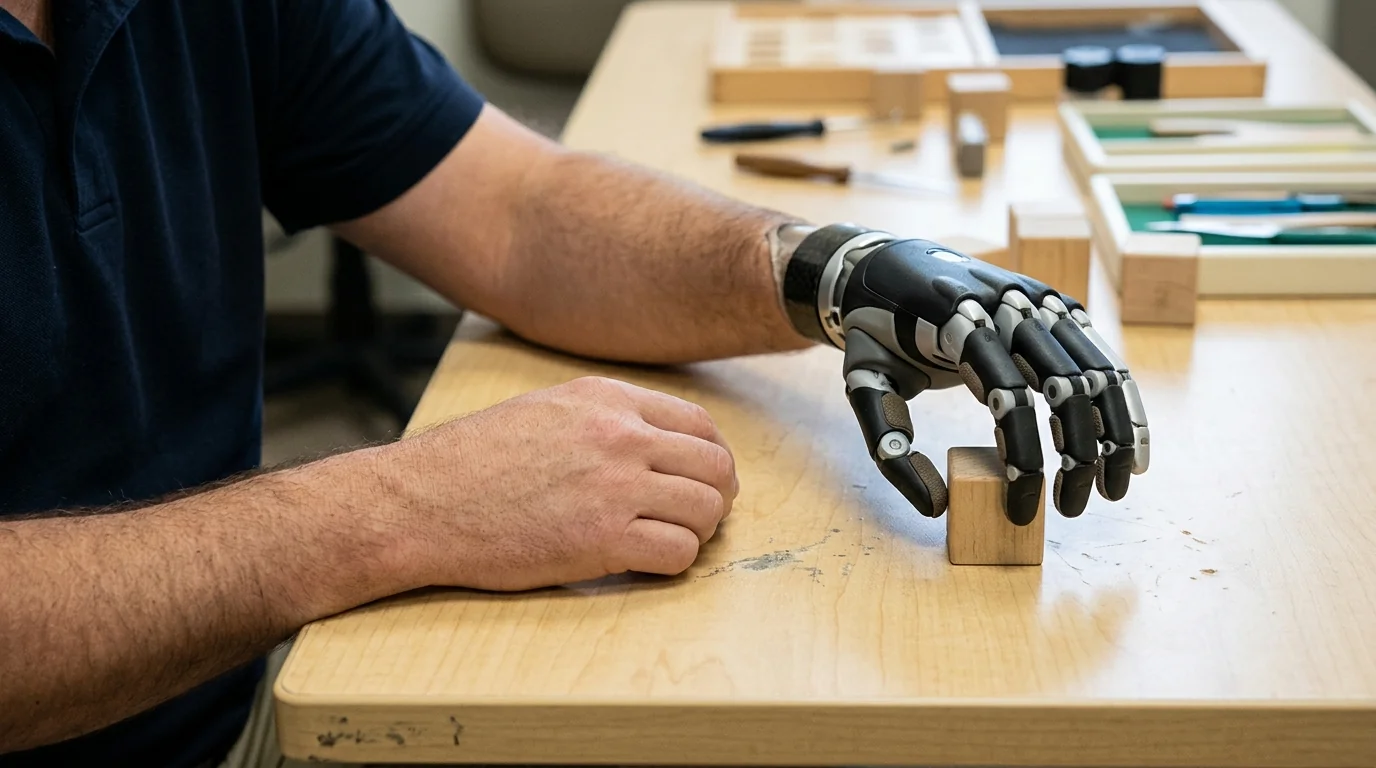 Practising grip with a myoelectric hand